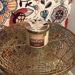 New! BBW Cinnamon Spiced Vanilla & Paris Cafe “Blend” 3 Wick Candle